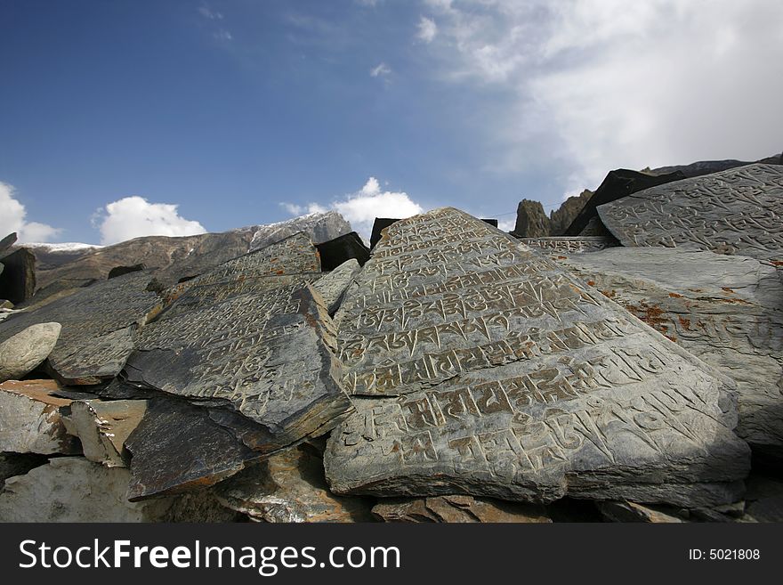 Tibetan Mani Prayer Stones, Annapurna