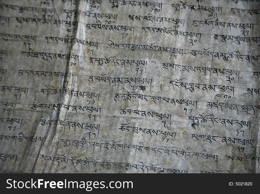 Tibetan mani prayer stones, annapurna, nepal