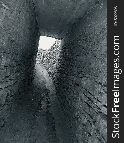 Old stone tunnel in Istria, Croatia.