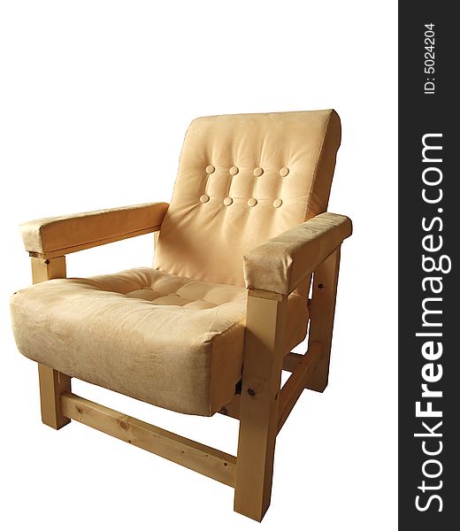 Yellow chair, isolated with clipping path
