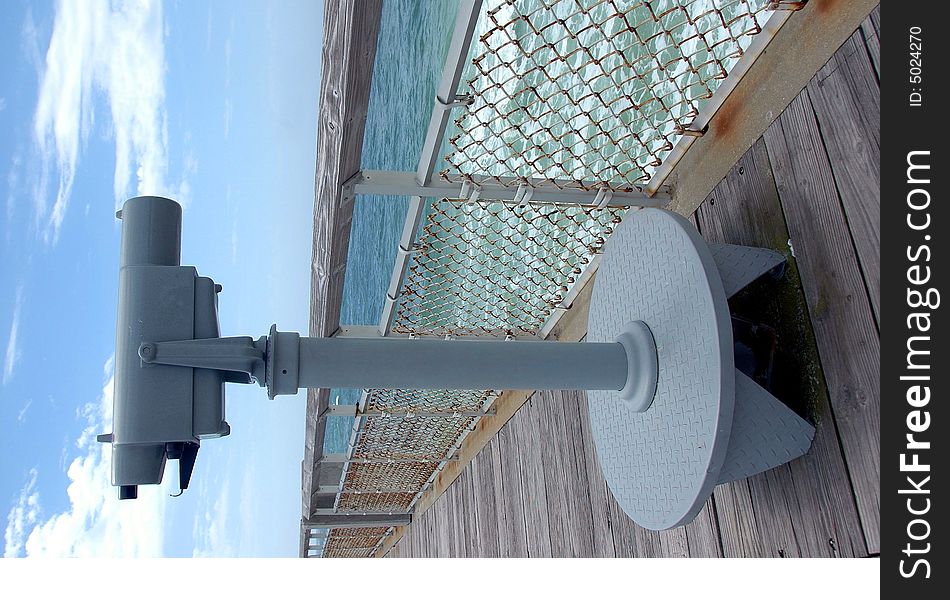 Photographed binocular viewer on fishing pier in florida. Photographed binocular viewer on fishing pier in florida