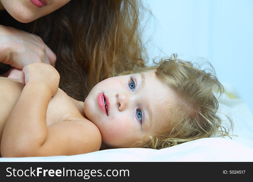 Portrait of happy  young  mother with her baby. Portrait of happy  young  mother with her baby