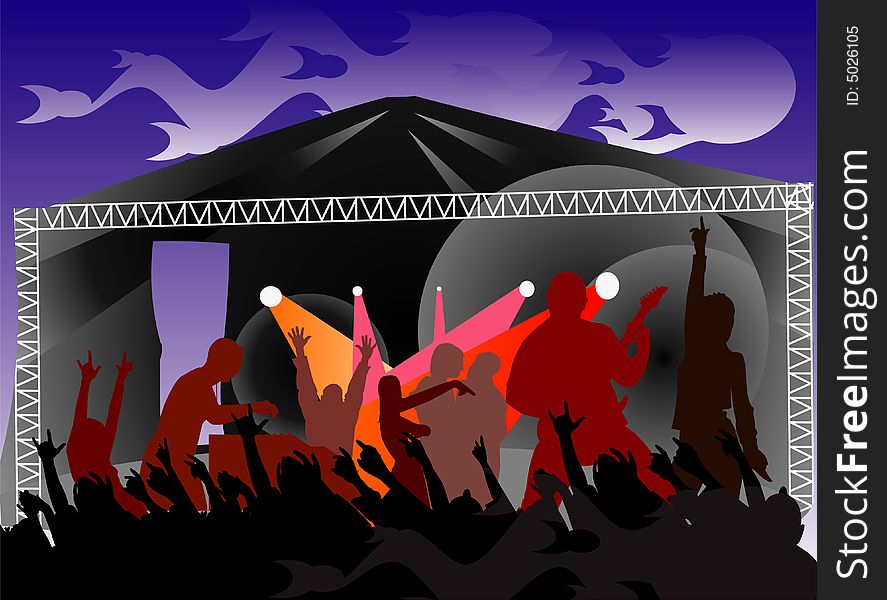 Vector image of party people