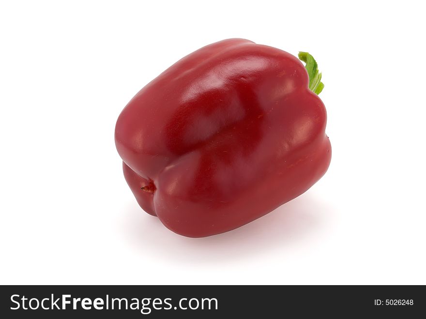 Sweet pepper isolated on white with shadow
