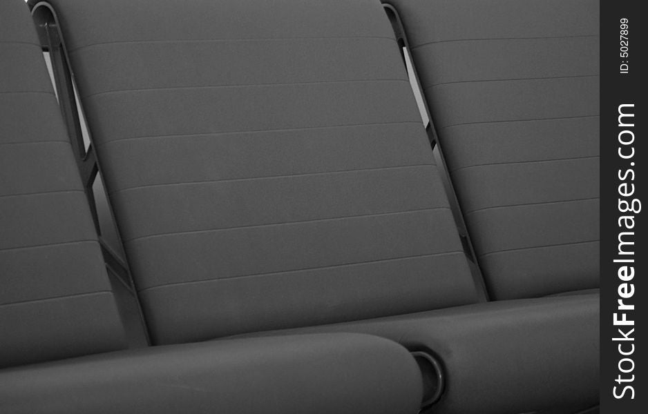 Grey fabric seats close up