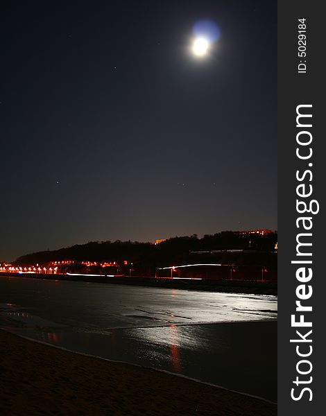 Nigth on the Volga river in Russia. Nigth on the Volga river in Russia