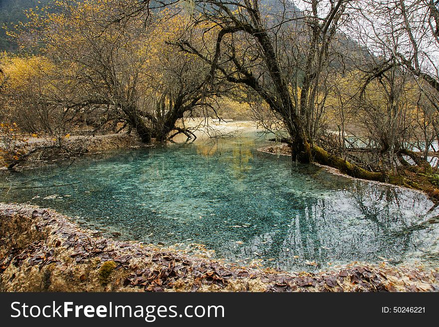 China Huanglong Calcification Pool Of Sichuan