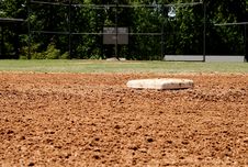 Second Base On Baseball Field Royalty Free Stock Photo