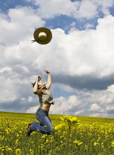 Young Girl In Summer Field Royalty Free Stock Photo Young Girl In Summer Field Royalty Free Stock Photo