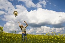 Young Girl In Summer Field Stock Images Young Girl In Summer Field Stock Images