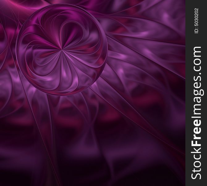 Abstract fractal image resembling magenta silk