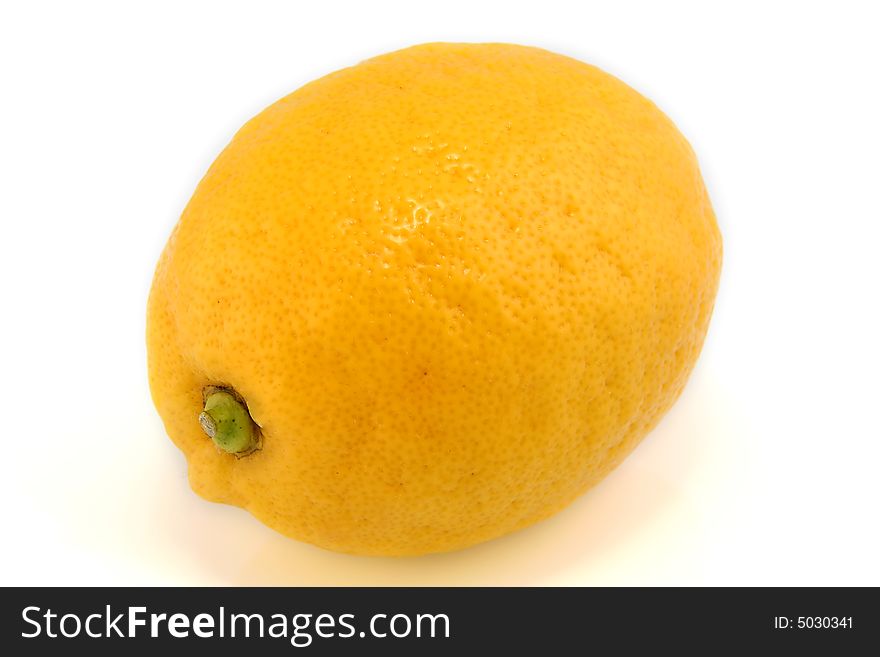 Yellow lemon on a white background