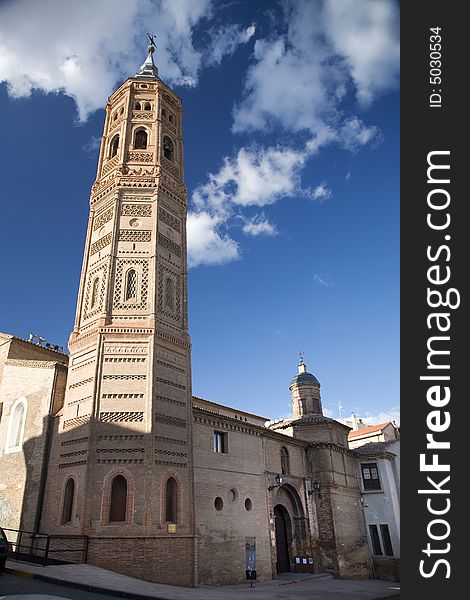 Side view of saint andrew church at calatayud saragossa aragon spain. Side view of saint andrew church at calatayud saragossa aragon spain