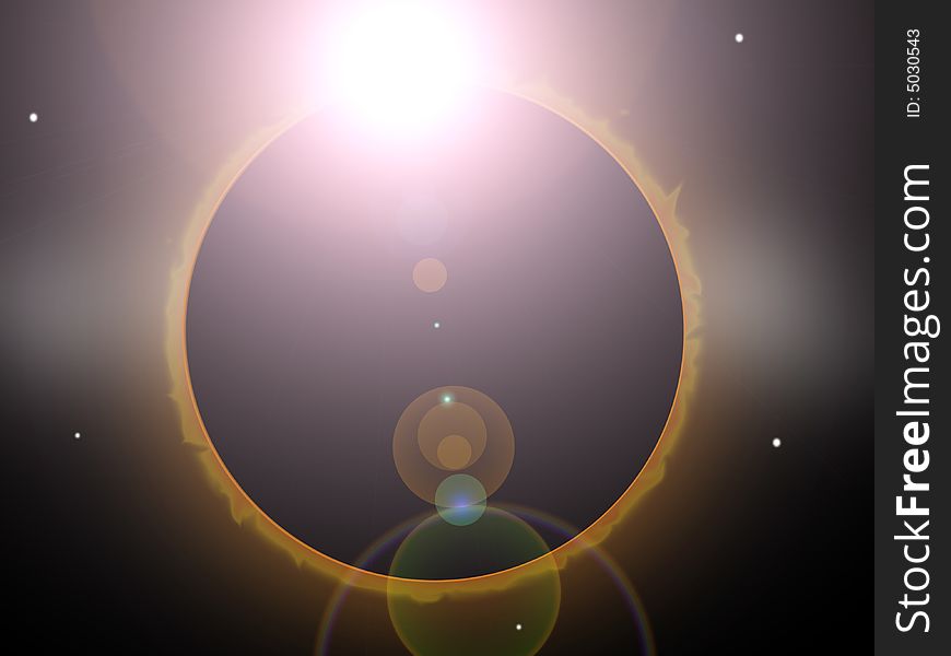 Illustration of a full solar eclipse