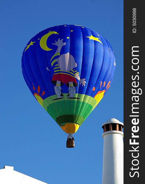 Hot air balloon in the blue sky. Hot air balloon in the blue sky.