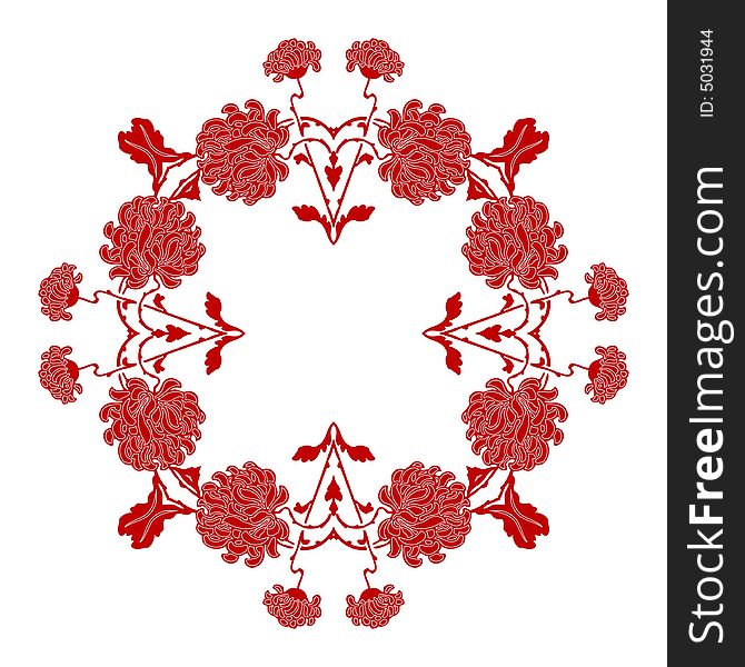 Abstract floral ornament - graphic illustration