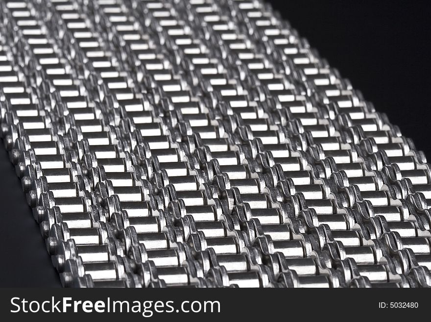 Close up of metal link chains