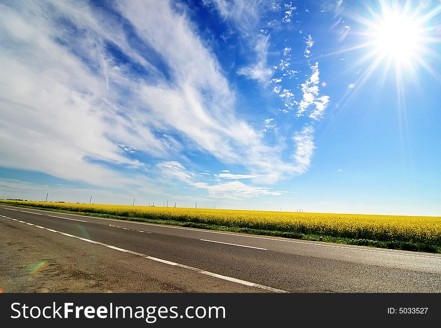 A perfect day to cross the country. A perfect day to cross the country