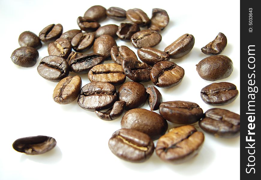 Natural black coffee beans
