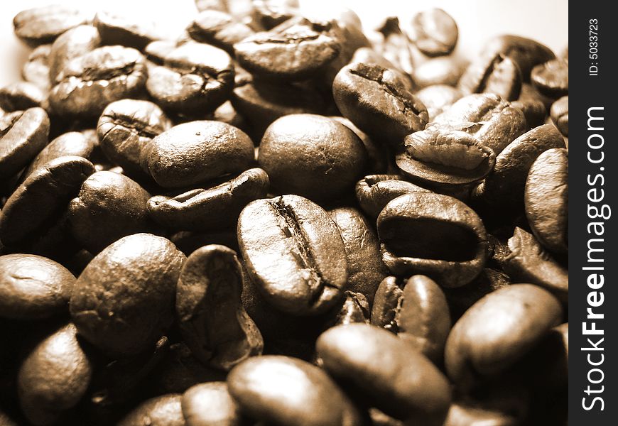 Natural Black Coffee Beans Background