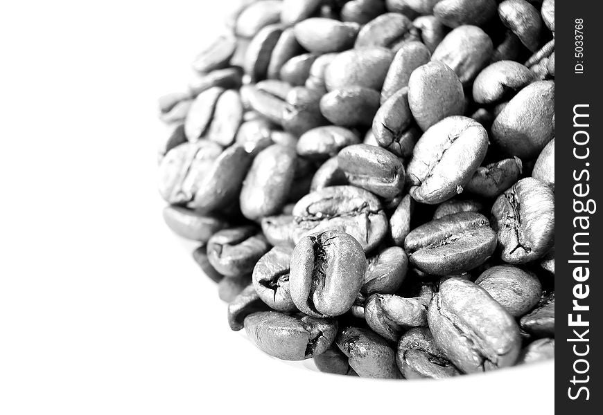 Natural coffee beans black and white