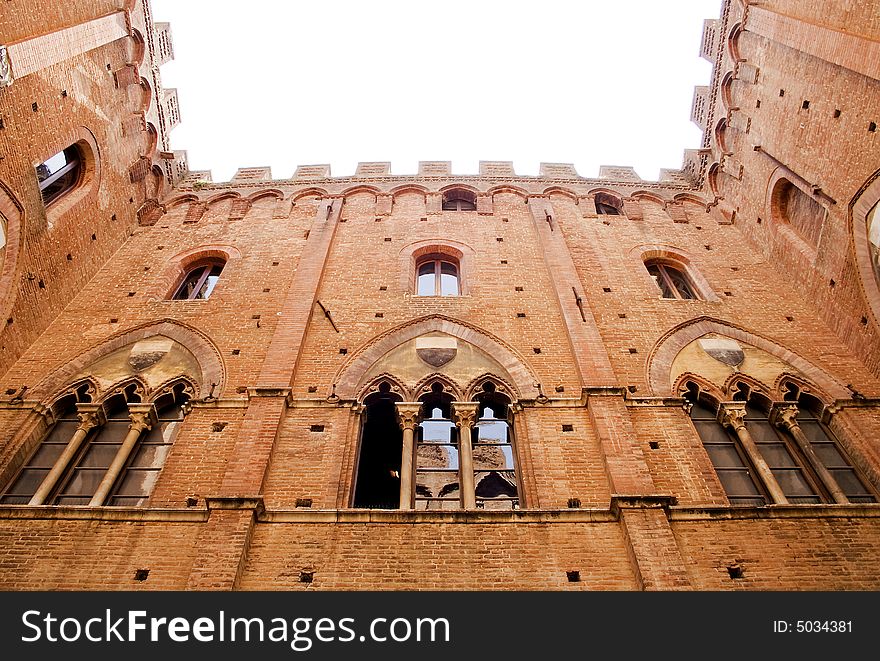 Ancient ducal palace in Siena Italy