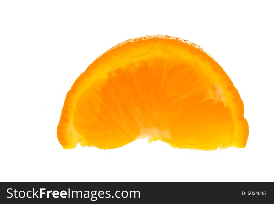 Orange segment isolated against white background
