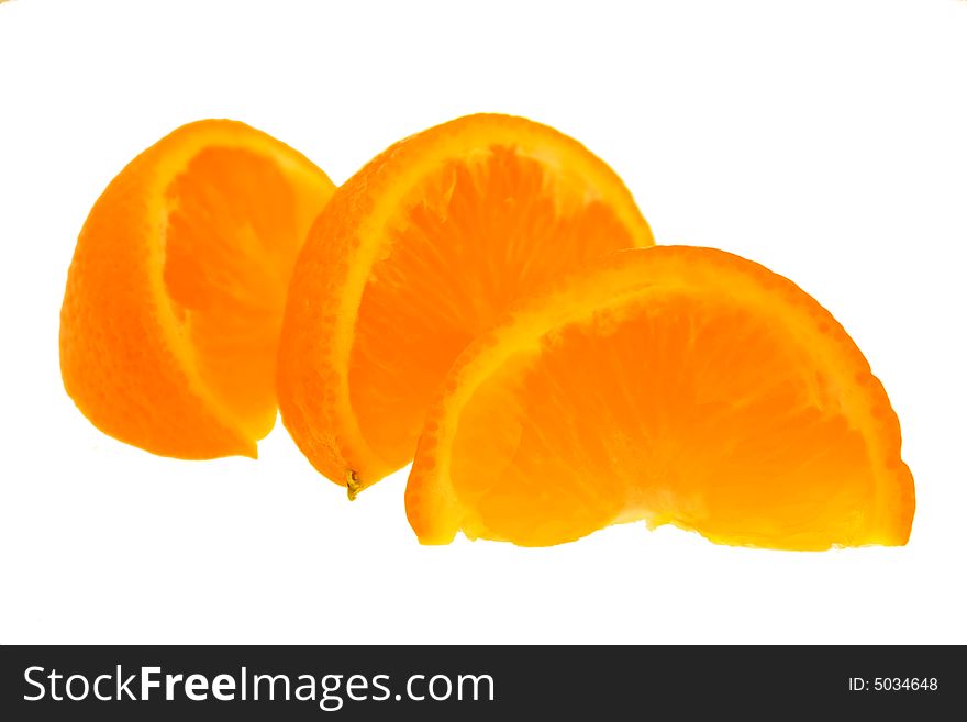 Orange segments against white background