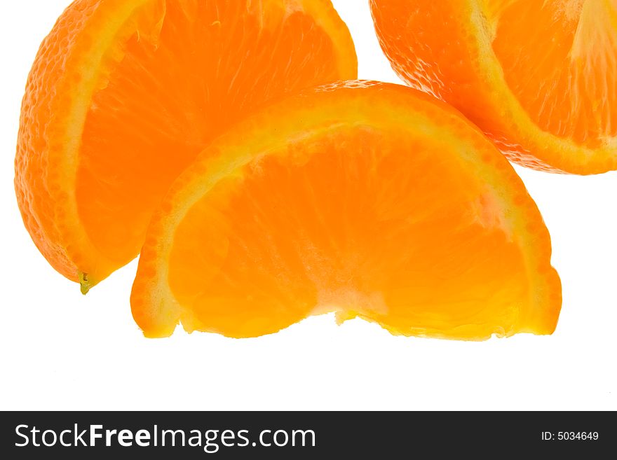 Orange segments against white background