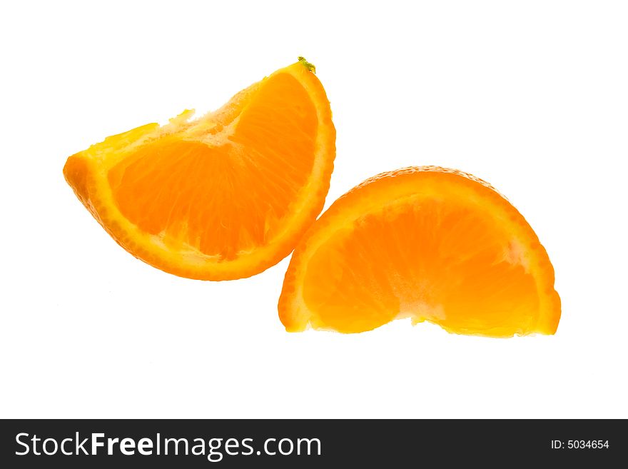 Orange segments against white background