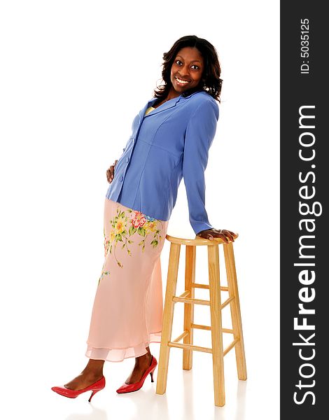 Full-body portrait of a beautiful African American mid-adult. Full-body portrait of a beautiful African American mid-adult.