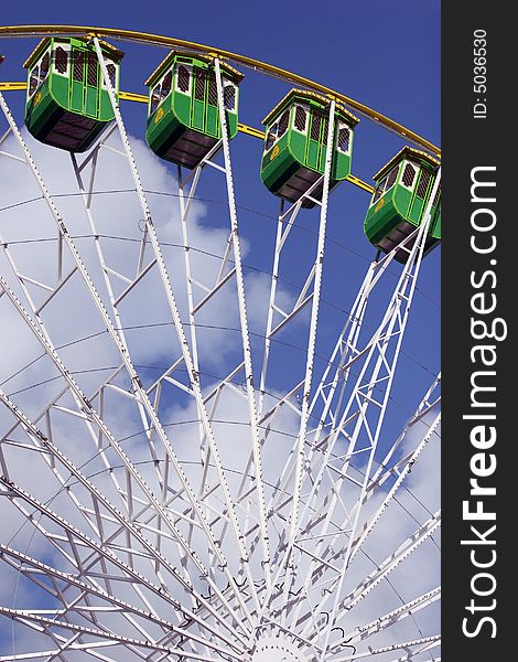 Giant Wheel detail isolated in blue sky background