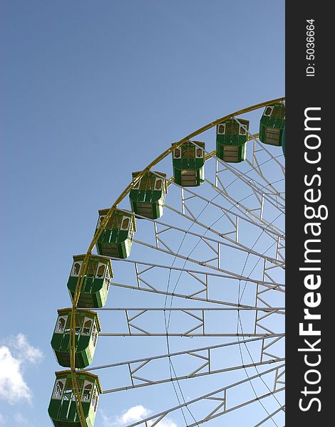 Giant Wheel detail isolated in blue sky background