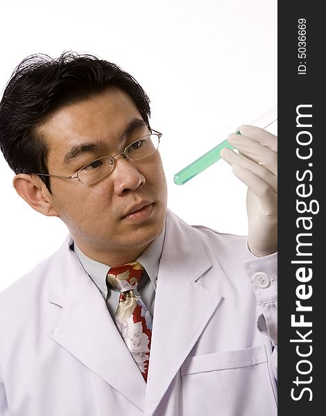 Asian Doctor With Test Tube