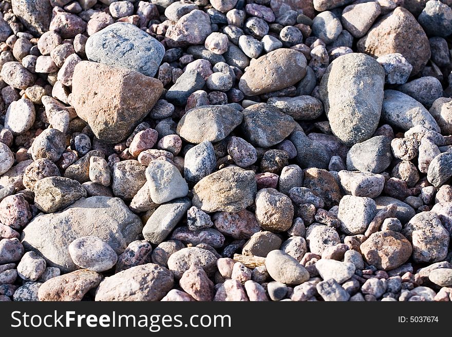 Gray stones on the beach. Repino. St. Petersburg.