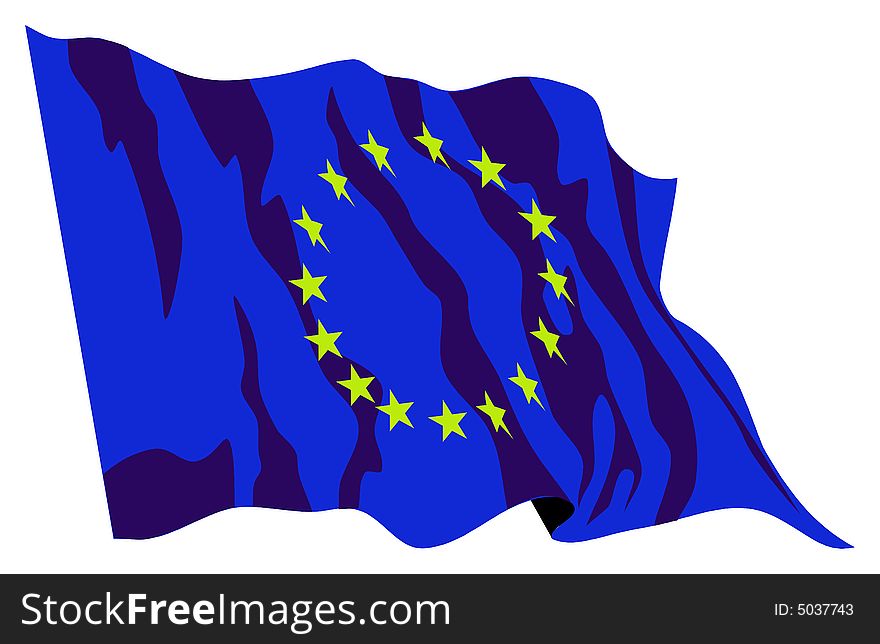 Europe flag and white background