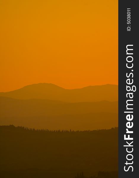 Sunset landscape taken in Val d'Orcia (SI). Sunset landscape taken in Val d'Orcia (SI)