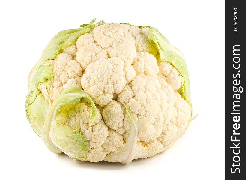 Fresh cauliflower isolated on a white background