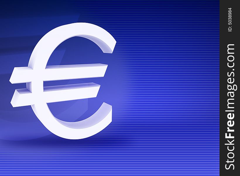 Symbol of euro on an abstract background. Symbol of euro on an abstract background