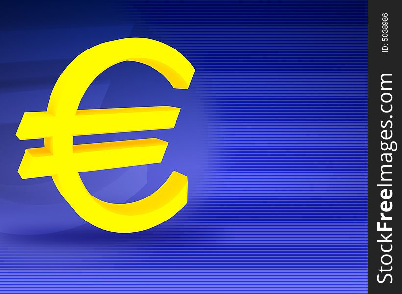 Symbol of euro on an abstract background. Symbol of euro on an abstract background