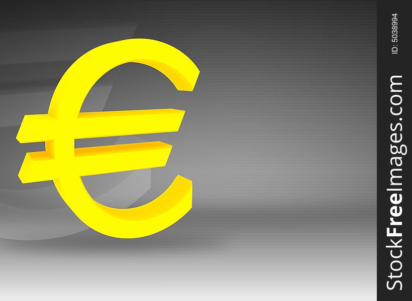 Symbol of euro on an abstract background. Symbol of euro on an abstract background