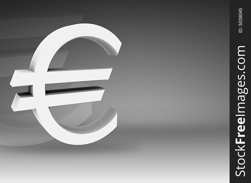 Symbol of euro on an abstract background. Symbol of euro on an abstract background