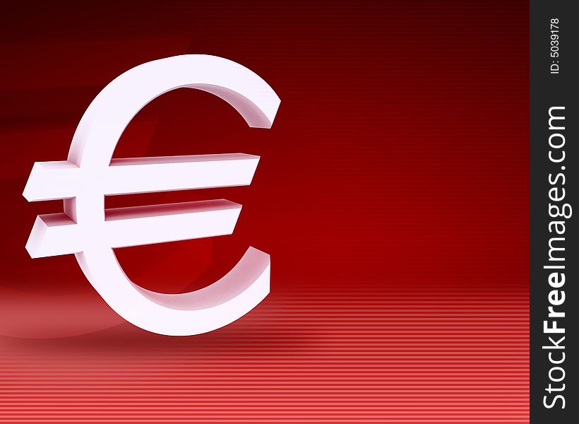 Symbol of euro on an abstract background. Symbol of euro on an abstract background