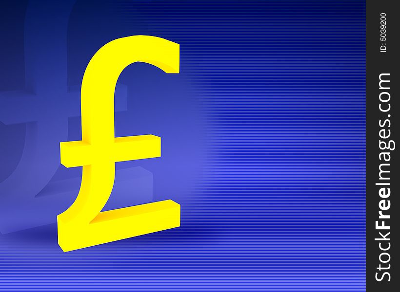 Symbol of English pound on an abstract background
