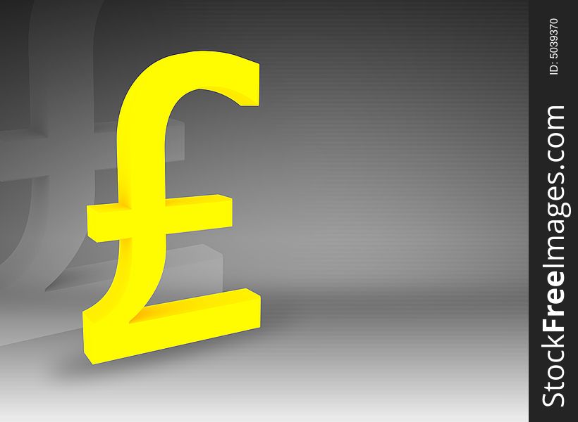Symbol of English pound on an abstract background