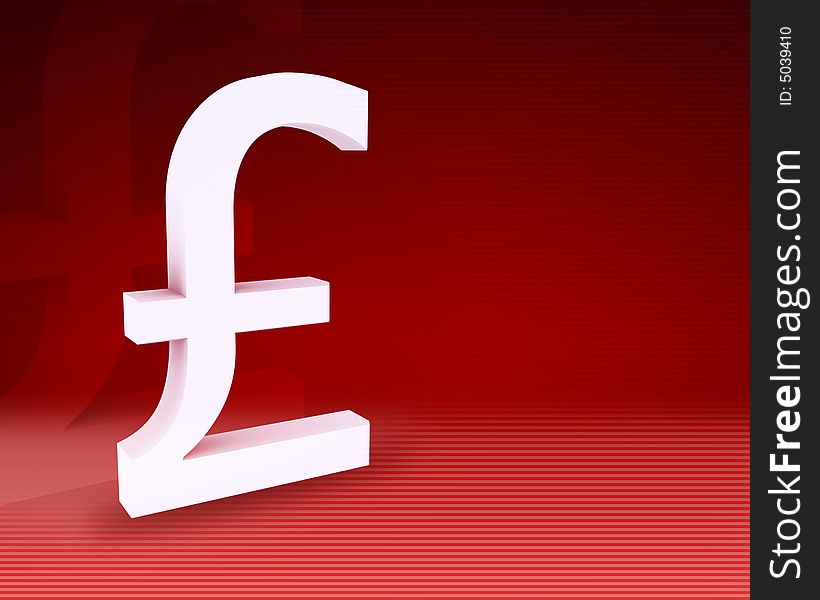 Symbol of English pound on an abstract background