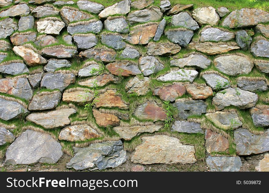 Shot of an old stone wall.
