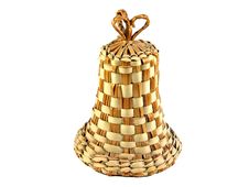 Handmade Straw Bell Isolated Stock Images Handmade Straw Bell Isolated Stock Images