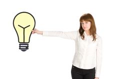 Girl Holding Light Bulb Close Up Royalty Free Stock Images Girl Holding Light Bulb Close Up Royalty Free Stock Images