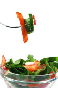 Spring Salad On White Background Royalty Free Stock Photos Spring Salad On White Background Royalty Free Stock Photos